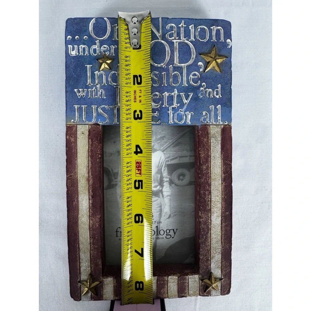 VTG Frame-ology Patriotic Pledge Of Allegiance 3X5 Photo Frame Resin NOS FLAG
